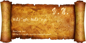Végh Nóra névjegykártya