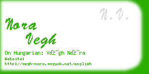 nora vegh business card